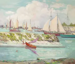 Roy M. Ropp, Tired O' Sailin', oil on canvas