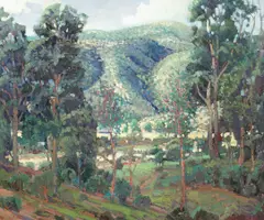 Gary Lang, A Lush California Landscape, oil on board