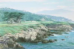 Arthur Weaver, Playing the 17th Green, Cypress Point Golf Course, Carmel, 1985, oil on canvas