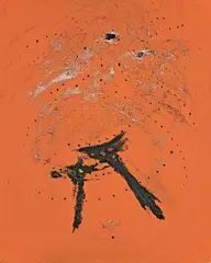 Lucio Fontana, Concetto spaziale, 1956, Öl, Mischtechnik und applizierte Glasstücke auf Leinwand