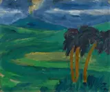 Emil Nolde, Südsee Landschaft II, 1915, Öl auf Leinwand