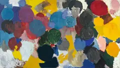 Ernst Wilhelm Nay, Chromatische Scheiben, 1960, Öl auf Leinwand