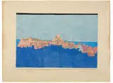 Burg auf dem Riff by Paul Klee, 1927, Aquarell, teilweise mit Deckweiß, und Tuschfeder auf Bütten, vom Künstler auf Karton montiert, sold Dec 2016