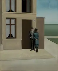 Anton Räderscheidt, Haus Nr. 9, 1921, Öl auf Holz