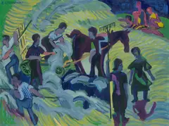 Ernst Ludwig Kirchner, Heuernte, 1924, Öl auf Leinwand