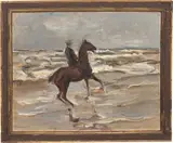 Max Liebermann, Reiter am Meer nach rechts, 1912, Öl auf Leinwand