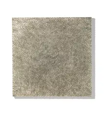 Günther Uecker, Interferenzen, 1985, Nägel, Öl und Asche auf Leinen auf Holz
