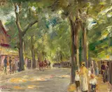 Max Liebermann, Die Große Seestrasse in Wannsee mit Spaziergängern“. 1920 (?)
