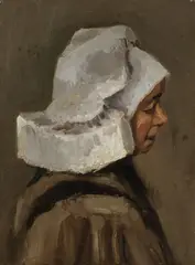 Vincent van Gogh, Head of a Peasant Woman: Right Profile“ („Kopf einer Bäuerin: Profil nach rechts“), Um 1884, Öl auf Leinwand. Doubliert