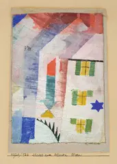Paul Klee, Das Haus zum blauen Stern, 1920, Aquarell auf Gipsgrundierung auf Leinen auf Papier auf Karton