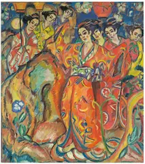 Georg Tappert, Geisha-Revue, 1913, Öl auf Leinwand