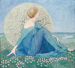 Heinrich Vogeler, Träume II (auch ,Frühling‘ oder ,Erwartung‘), 1912, Öl auf Leinwand. Doubliert