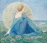 Heinrich Vogeler, Träume II (auch ,Frühling‘ oder ,Erwartung‘), 1912, Öl auf Leinwand. Doubliert