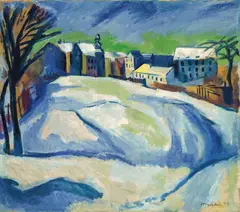 Max Pechstein, Sonniger Wintertag, 1917, Öl auf Leinwand