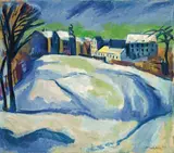 Max Pechstein, Sonniger Wintertag, 1917, Öl auf Leinwand