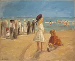 Max Liebermann, Strandleben, 1916, Öl auf Leinwand