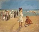 Max Liebermann, Strandleben, 1916, Öl auf Leinwand