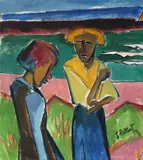 Karl Schmidt-Rottluff, Frauen am Meer, 1919, Öl auf Leinwand