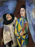 Karl Hofer, Pierrot und Harlekin, Um 1923, Öl auf Leinwand