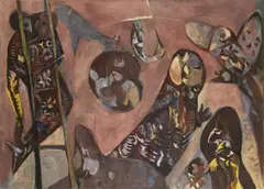 Endre Nemes, Intrigues, 1950, Oil on canvas