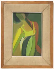 Miroslav Tichý, A Girl, Around 1950, Oil on paper on plywood
