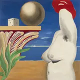František Maria Černý, Landscape with a Woman Torso, 1960s, Oil on plywood