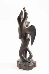 Damjan Pešan, Two Seagulls, 1969, patinated wood
