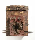 Aleš Veselý, The Dictator, 1963, Plywood, oil, cardboard, iron