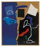 Emerson Woelffer, Untitled, 1986, Mixed-media and collage on cardboard