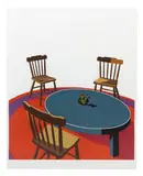 Ken Price, Chairs, Table, Rug, Cup (from Interior Series), 1971, 14-color screenprint on Arjomari paper