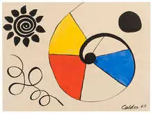 Alexander Calder, Nautilus and Sea Flower, 1967, Gouache and ink on paper