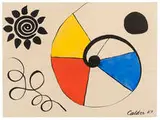 Nautilus and Sea Flower by Alexander Calder, 1967, Gouache and ink on paper, sold Oct 2020