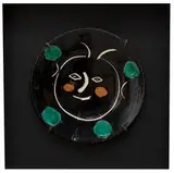 Pablo Picasso, Plate C (from, 1948, Plate of white earthenware clay, decoration in engobes, knife engraved under glaze