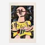 Dana Schutz, Sleepwalker, 2016, woodcut and monotype in colors