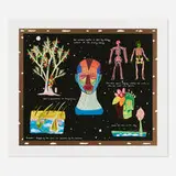 Saya Woolfalk, No Placean Anatomy, 2009, screenprint, digital print and gouache on paper