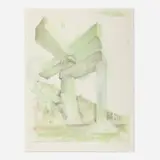 Claes Oldenburg, Proposal for a Cathedral in the Form of a Sink Faucet for Lake Union, Seattle, Washington, 1972, offset lithograph in colors on BFK Rives
