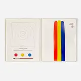Jasper Johns, Target from Technics and Creativity, 1971, offset lithograph in colors, collage, book, plastic