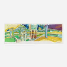 Massimo Iosa Ghini, Double City, c. 1995, screenprint in colors