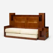 Art Déco, Daybed, c. 1940, mahogany, curly maple, upholstery