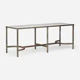 Industrial, Console table, c. 1925, steel, quartzite