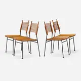 Paul McCobb, Planner Group dining chairs, model 1533, set of four, 1953, maple, enameled steel, plastic