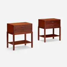 Ernst Kühn, Nightstands, pair, c. 1940, rosewood, brass