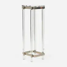 Pedestal by Charles Hollis Jones, c. 1965, acrylic, chrome-plated steel, sold Jun 2024