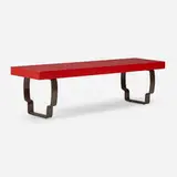 Jiun Ho, Kinkou bench, c. 2020, lacquered wood, powder-coated bronze