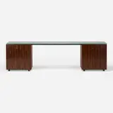 Kevin Cordes, Custom desk, 2014, macassar ebony, ThinkGlass in Granula texture, lacquered and polished aluminum
