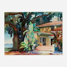 Clara Stroud, Tropical Dwelling, watercolor on paper (double-sided)