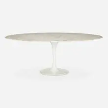 Dining table by Contemporary, c. 2017, marble, lacquered steel, sold Jun 2024