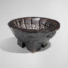 Cauldron by Paul Chaleff, c. 1987, glazed stoneware, sold Jun 2024
