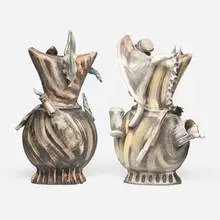 Steve Donegan, Vessels, set of two, c. 1990, glazed earthenware