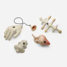 Jeanne Jaffe, Rebus, c. 1998, painted papier-mâché, string